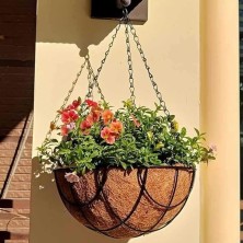 Round Hanging Basket Coconut Coir Hanging Baskets with Metal Chain