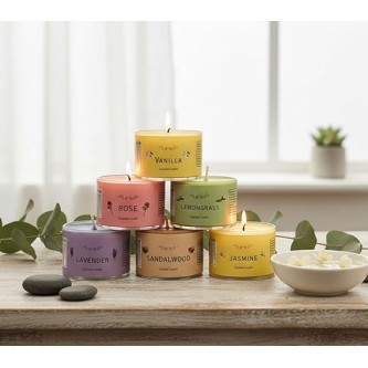Colorful Scented T-Light Candles – Fragrant Tealights for Home Decor, Parties, Spa & Aromatherapy – Multicolor Decorative T-Light (Set of 1 (6 Candles))