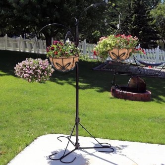 Premium Metal Hanging Planter with Coir Liner (Butterfly Design - Black)