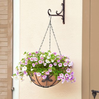 Premium Metal Hanging Planter with Coir Liner (Butterfly Design - Black)