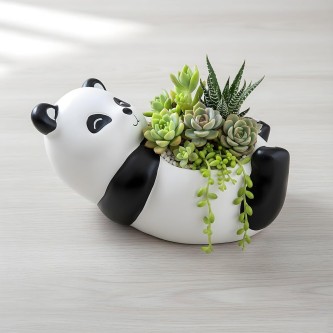 Cute Sleeping Panda Resin Pot for Home & Office Decoration